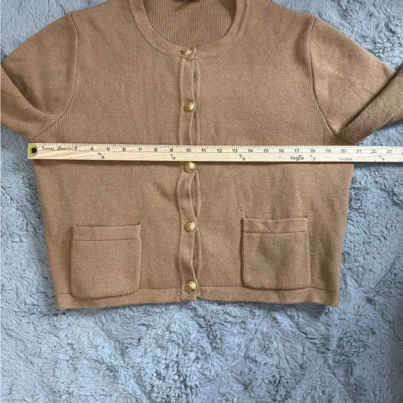 J. Crew Emilie Sweater Lady Jacket Heather Acorn Size Large Office Neutral Work - Picture 8 of 12